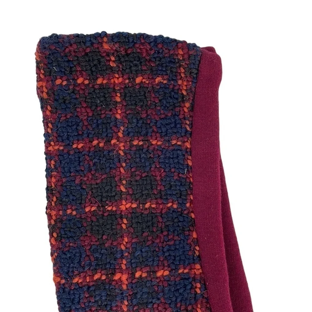 TPO Fashion Gloves NWT Smartphone Touch Maroon Blue Checkered Print Small S